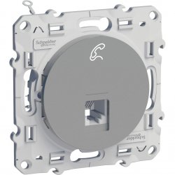 Механизъм розетка за телефон RJ12 cat.3 серия Odace алуминий