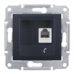 Механизъм розетка за телефон RJ11 серия Sedna графит