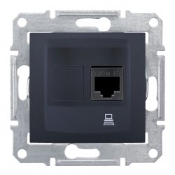Механизъм розетка за компютър cat5e UTP серия Sedna графит