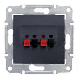Механизъм розетка двойна Hi-Fi серия Sedna графит