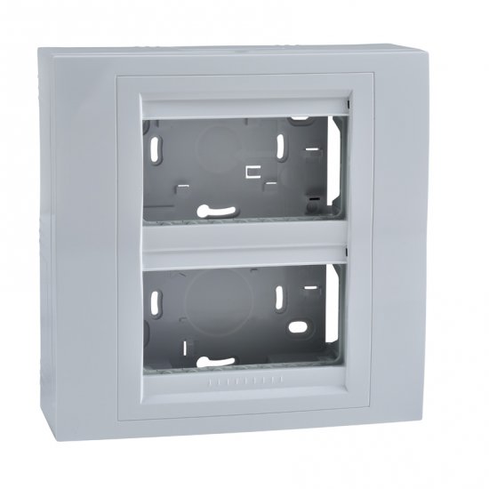 Unica System - кутия за открит монтаж рамка - 2 x 2 m - бял