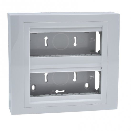Unica System - кутия за открит монтаж рамка - 2 x 2 m - бял