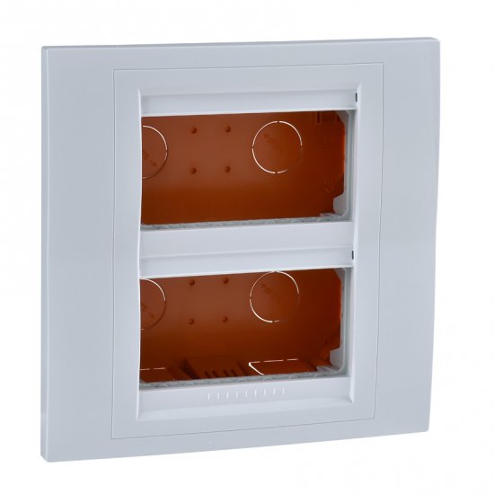 Unica System - кутия за открит монтаж рамка - 2 x 2 m - бял