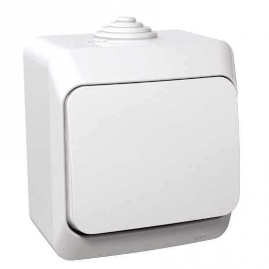 Ключ девиаторен схема 6 влагозащитен IP44 серия Cedar Plus бял