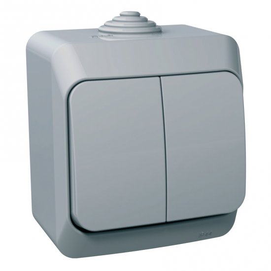 Ключ двоен (сериен) сх.5 влагозащитен IP44 серия Cedar Plus сив