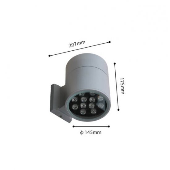 LED фасадно осв.тяло BARSA R 1x12W 4500K IP65