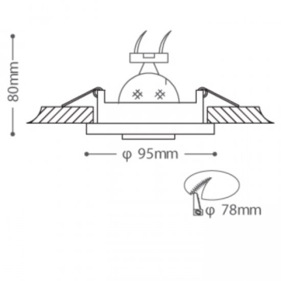 Халогенна луна NVC NDL 829A месинг IP65