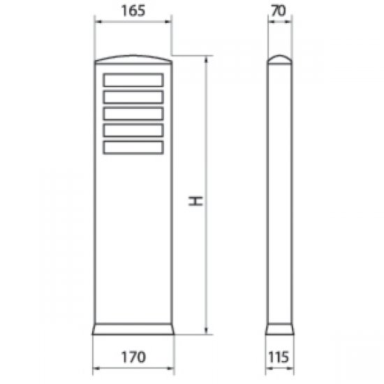 Стълб 2R ATON 90 сив