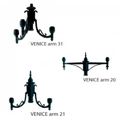 Рогаткa за стълб VENICE ARM 20 двойна права черна