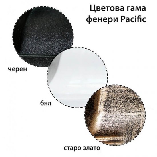 Градински фенер Pacific Small E27 стенен черен IP44