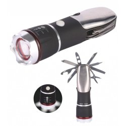 LED фенерче 1W с джобно ножче без батерии 3xААА