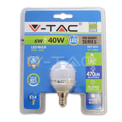 LED Крушка 6W E14 P45 Топло Бяла Светлина Блистер