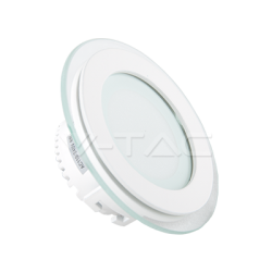 LED Панел Кръг Стъклено Тяло Бяла Светлина 6W 3000K Ф100