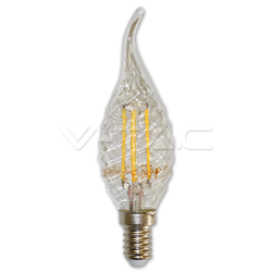 LED Крушка 4W Filament E14 Свещ Спирала Пламък Неутрална Светлина