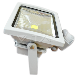 30W LED Прожектор V-TAC Сензор PREMIUM - Топло Бяла Светлина