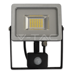 20W LED Прожектор Сензор SMD Черно/Сиво Тяло 3000K