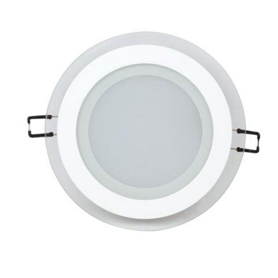 LED Луна 12W 220V кръг 3000K бяла стъклена 744Lm