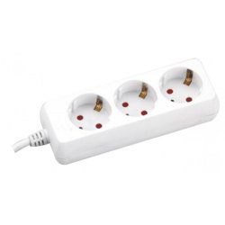 Разклонител 3 гнезда 3м с детска защита и кабел 3X1.5mm