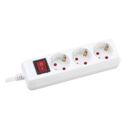 Разклонител 3 гнезда 3м с детска защита с ключ и кабел 3X1.5mm