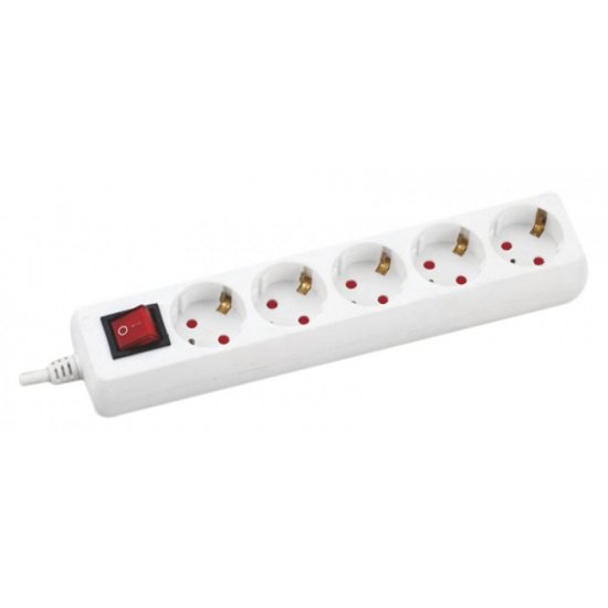 Разклонител 5 гнезда 3м с детска защита с ключ и кабел 3X1.5mm