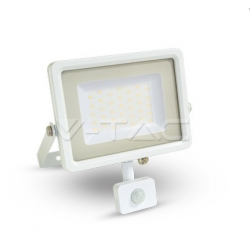 LED Прожектор Сензор Бяло Тяло 50W 3000K