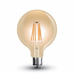 LED Крушка 6W Filament Amber E27 G125 2300K