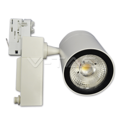 35W LED Прожектор Релсов Монтаж Бяло Тяло 3000K