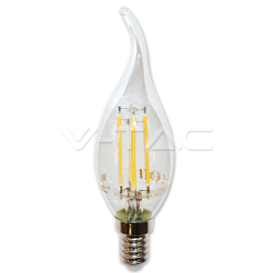 LED Крушка 4W Filament E14 Свещ Пламък 2700К Димируема