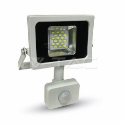 10W LED Прожектор Със Сензор SMD Бяло Тяло 3000K
