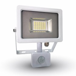 20W LED Прожектор Със Сензор SMD Бяло Тяло 3000K