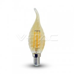 LED Крушка 4W E14 Свещ Спирала Пламък Filament Amber 2200K