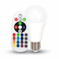LED Крушка 6W E27 A60 RGB С Дистанционно Термо Пластик 3000K