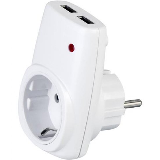 Адаптор за контакт + 2xUSB зарядно 3680W 16A Horoz