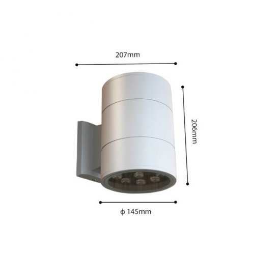 LED фасадно осв.тяло BARSA R 2x9W 4500K IP65