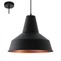 Пендел винтидж SOMERTON E27 max 60W IP20 черно + мед
