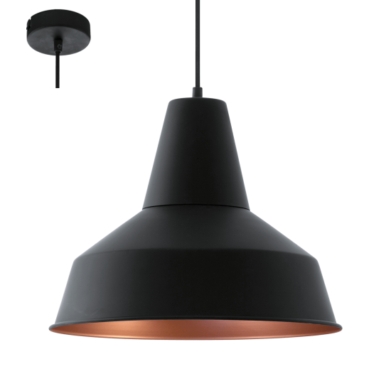 Пендел винтидж SOMERTON E27 max 60W IP20 черно + мед
