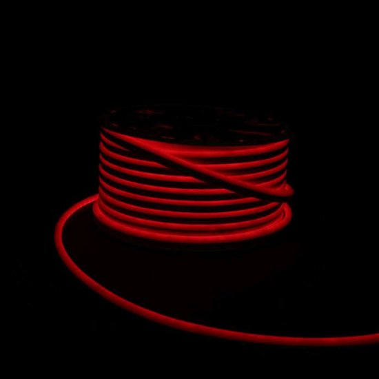 LED светещ кабел Neon flex 28х35 червен 12W/м 8x16мм IP65 димируем 230V