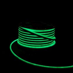 LED светещ кабел Neon flex 28х35 зелен 12W/м 8x16мм IP65 димируем 230V