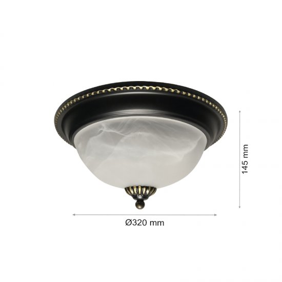Плафон 806D 2xE27 IP20 ф32см кафяв
