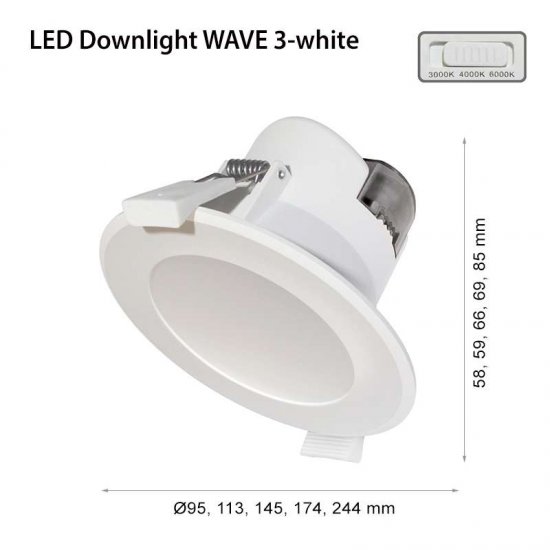 LED луна WAVE R150 17W 3-white 1700Lm влагозащитена IP44 бяла димируема
