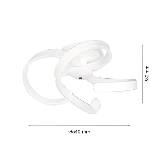 LED полилей 6335/4 80W 3-white димируем с дистанционно управление бял