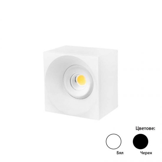 LED луна FTS S1605 IP20 12W 4000K 1200Lm открит монтаж квадратна черна