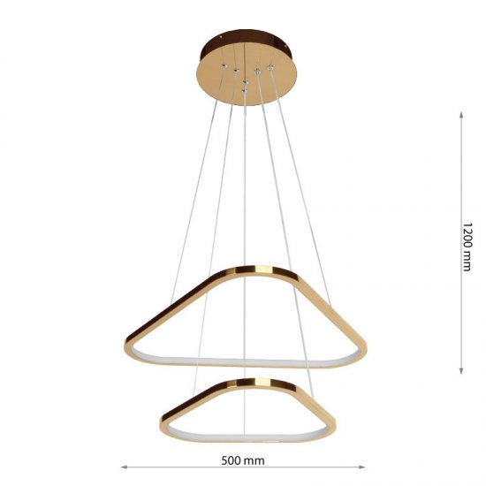 LED полилей 8218 4+6 80W 3-white златист димируем + дистанционно управление
