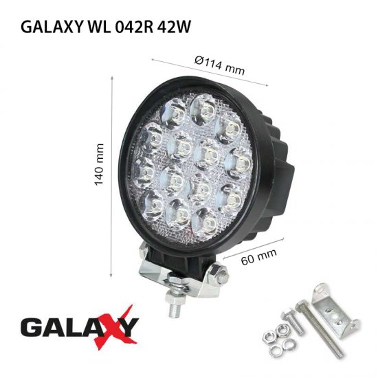 LED Offroad осветител Galaxy WL 042R 42W 6000K 3150Lm IP67 12-24V spot