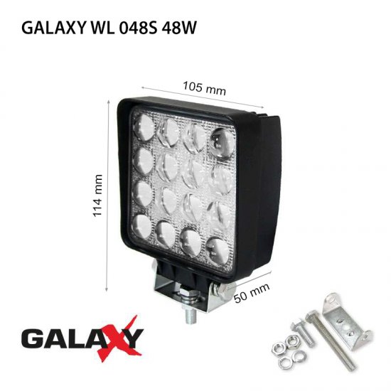 LED Offroad осветител Galaxy WL 048S 48W 6000K 3600Lm IP67 12-24V spot