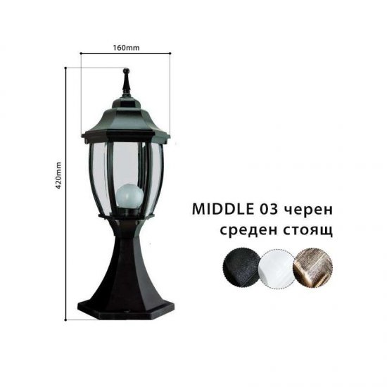 Градински фенер Pacific MIDDLE стоящ бял IP44