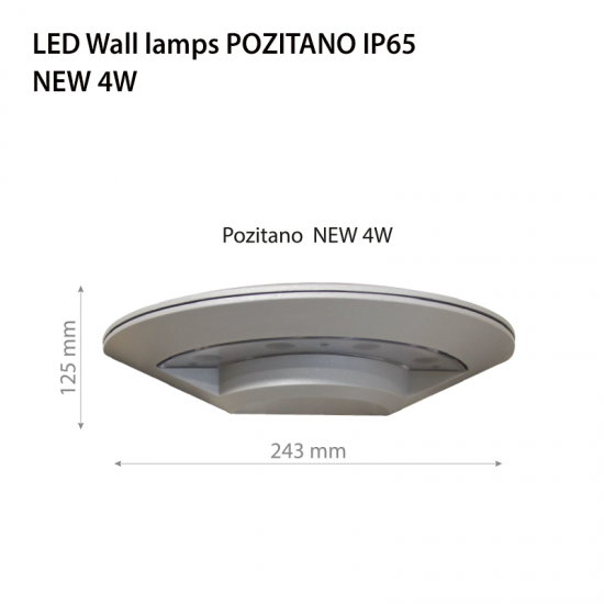 LED фасадно осв.тяло Pozitano New 4W 6000K IP65
