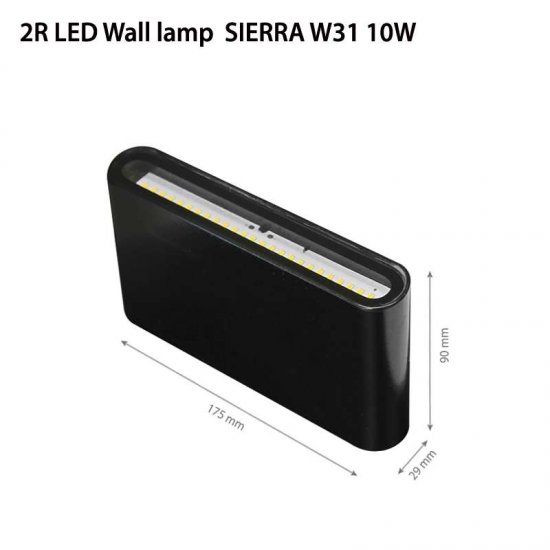 LED фасадно тяло Sierra W31 10W 4000K 1000Lm IP44 черно