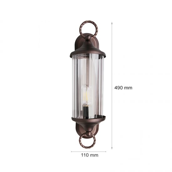 Градински фенер Iron 2222 стенен 1хE27 max 40W IP44 кафяв