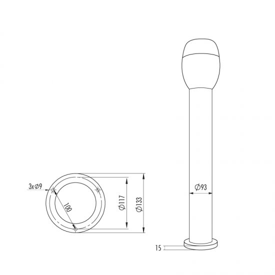 LED осв.тяло MEDINA 81 Е27 800 мм IP66